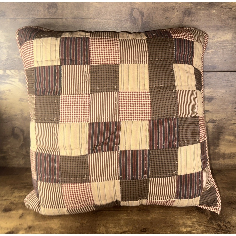 Rare Victorian Heart Company 100% Cotton Throw Pilliow Brown 15x15 Fast Shipping